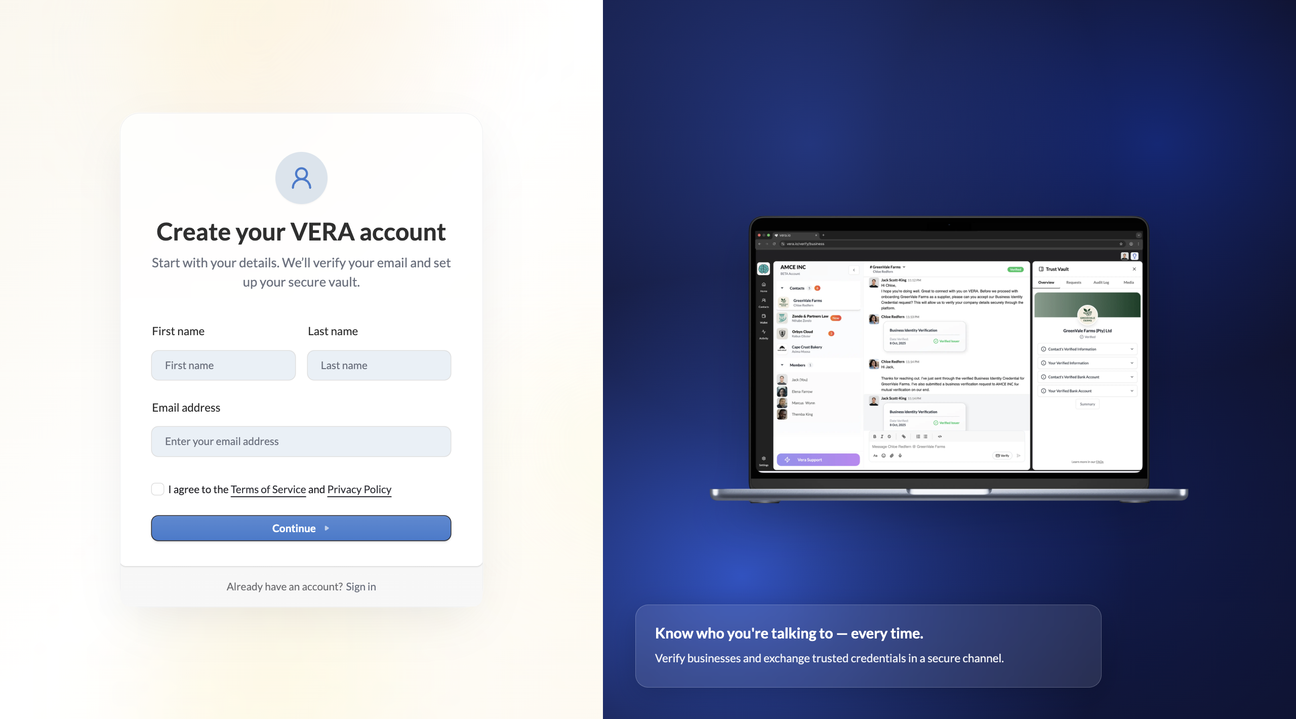 Create your account