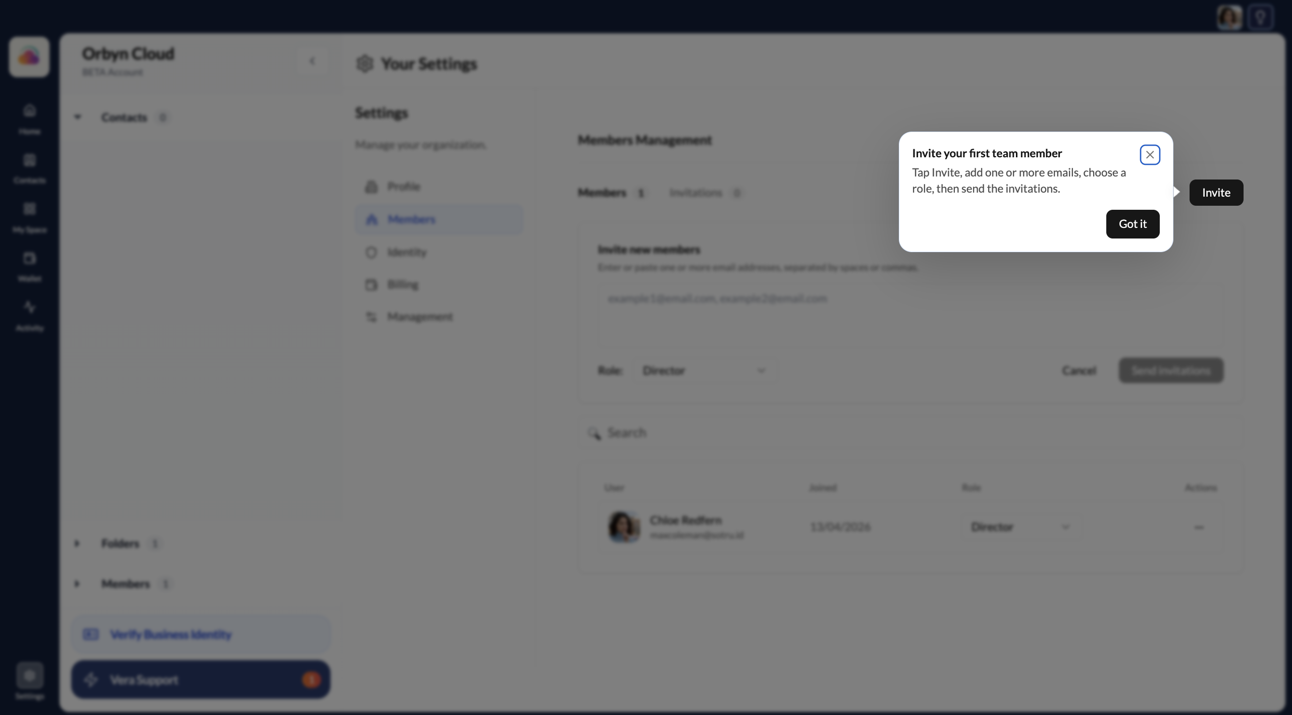 Add team members