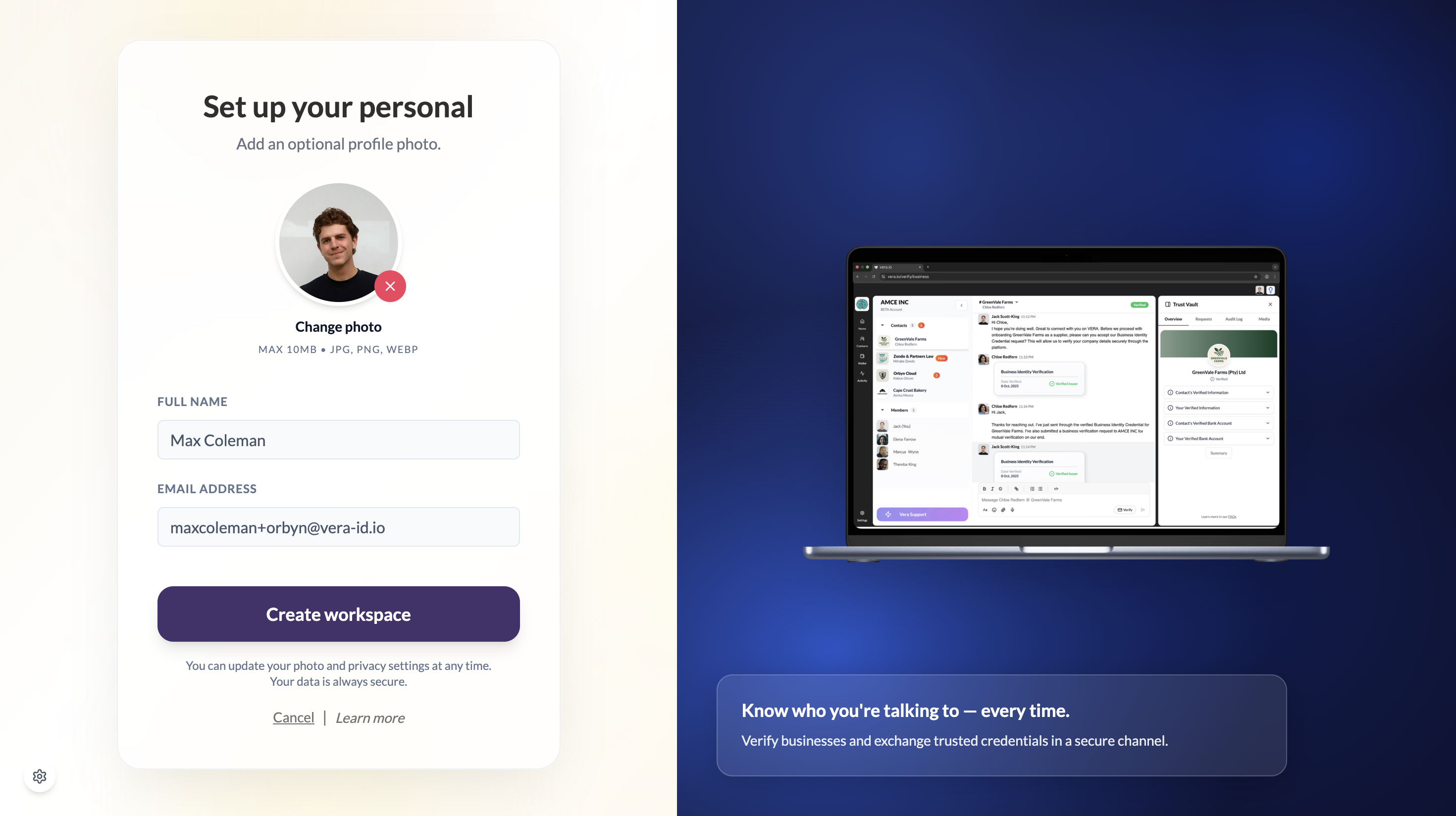 Profile photo upload prompt