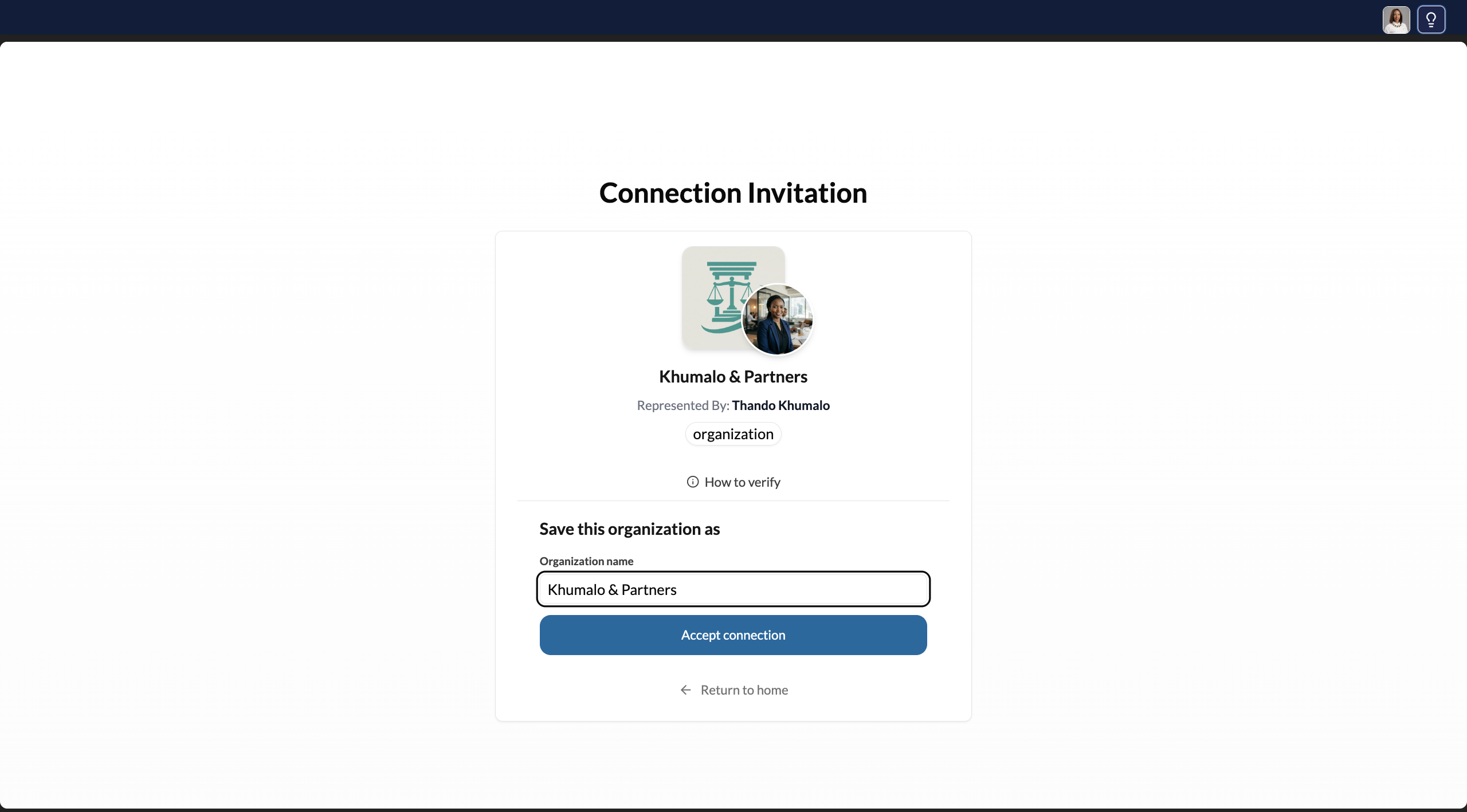Accepting the SOTRU invitation via email link