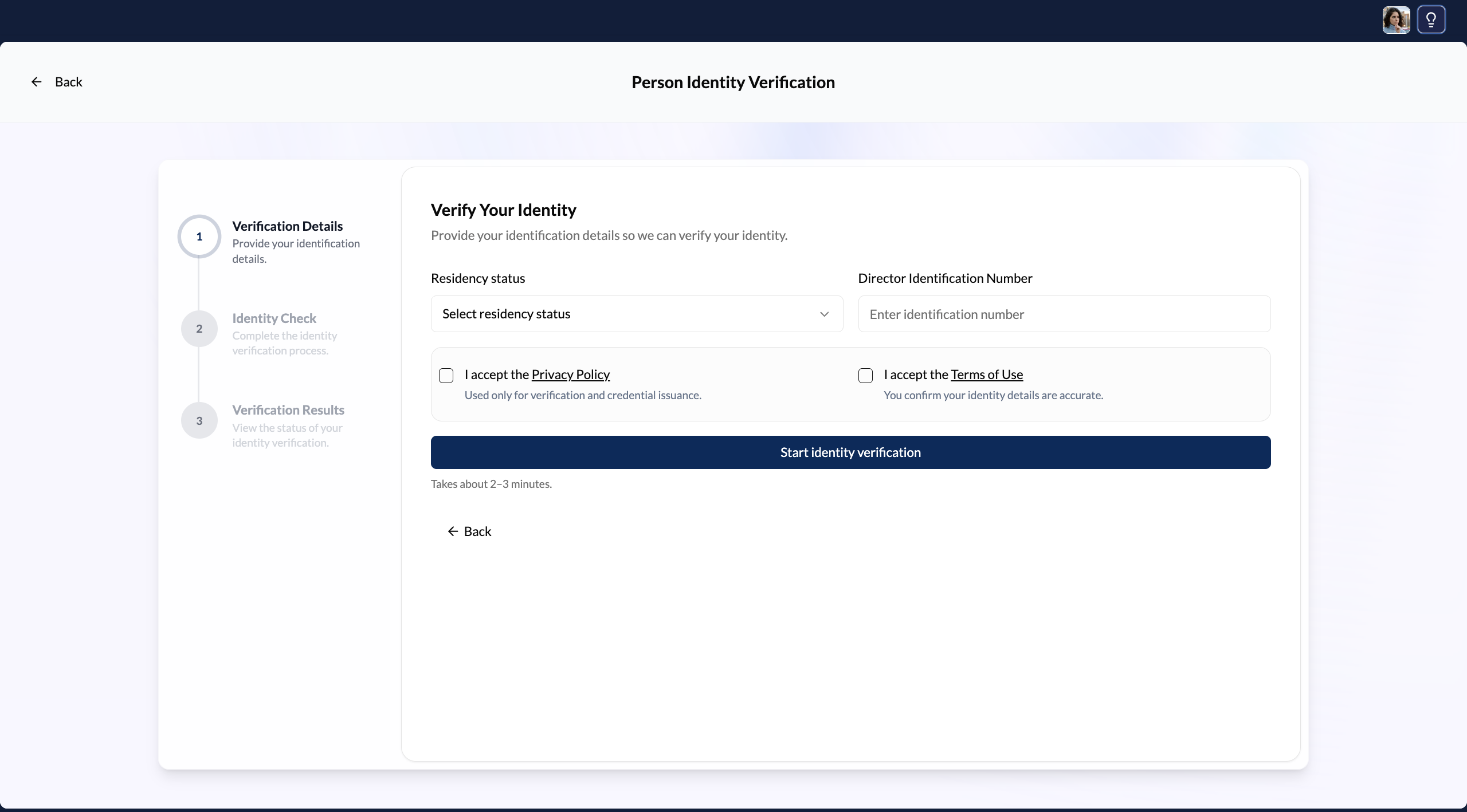 Verify your personal identity